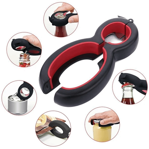 6in1 Multi Function Twist Can Bottle Opener - IronWall