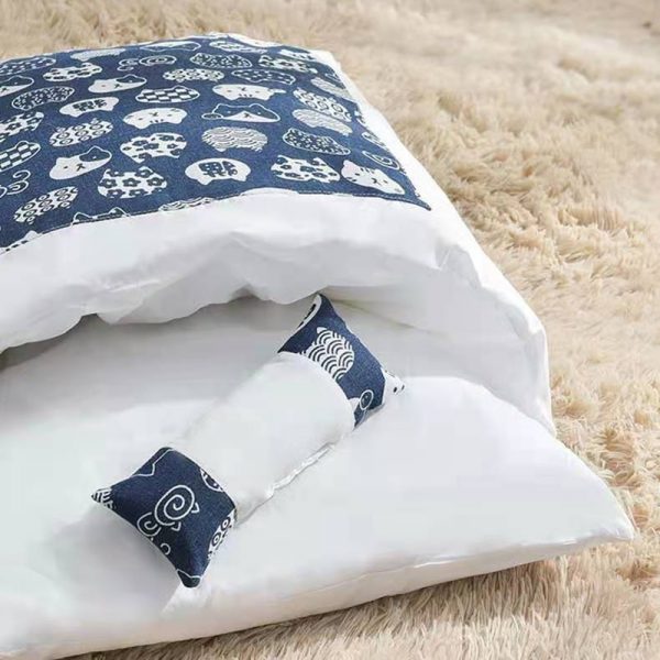 Warm Cat Sleeping Bag with Pillow - Image 4